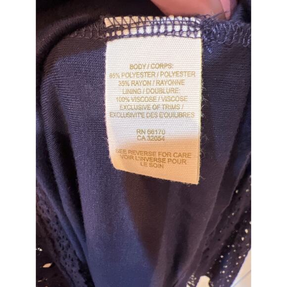 Free People Dress Medium Navy Crochet Lace Lined Boho Whimsigoth Bell Sleeve - Picture 9 of 16